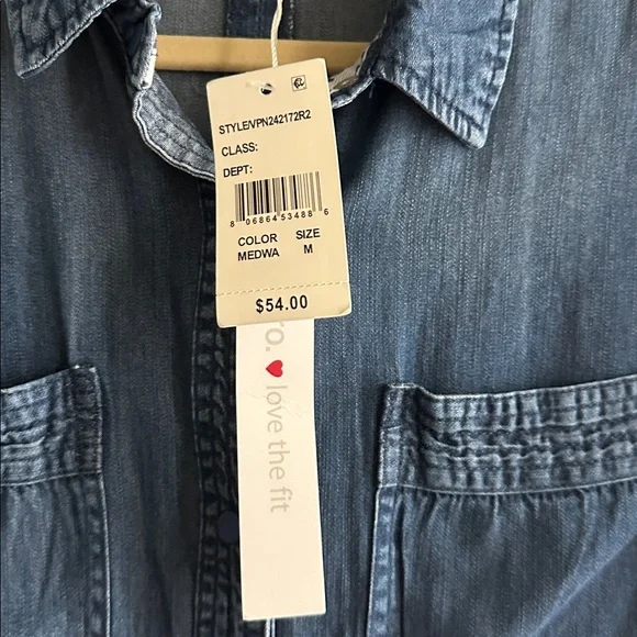 Intro chambray tunic, size medium NWT - Picture 2 of 8